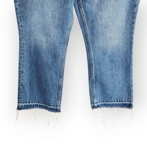 Free People Mid Wash High Waisted Cropped Kick Boot Cut Jeans 29 - Picture 3 of 8